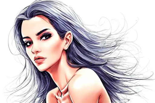 Prompt: Beautiful woman cartoon portrait 