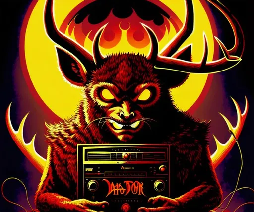 Prompt: Alastor the radio demon, demon, radio demon, radio, deer