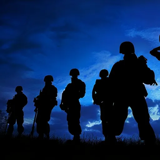 Prompt: HDR, high quality, detailed, professional, 8k, best version, masterpiece, army soldiers standing