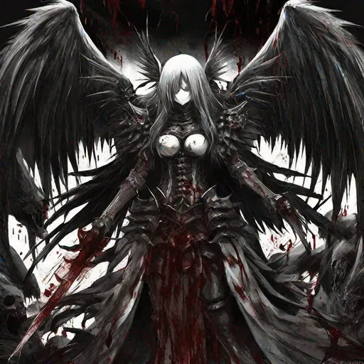 blood アニメ black white 兎 horror death angel