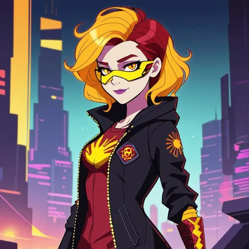 Prompt: cyberpunk equestria girls sunset shimmer