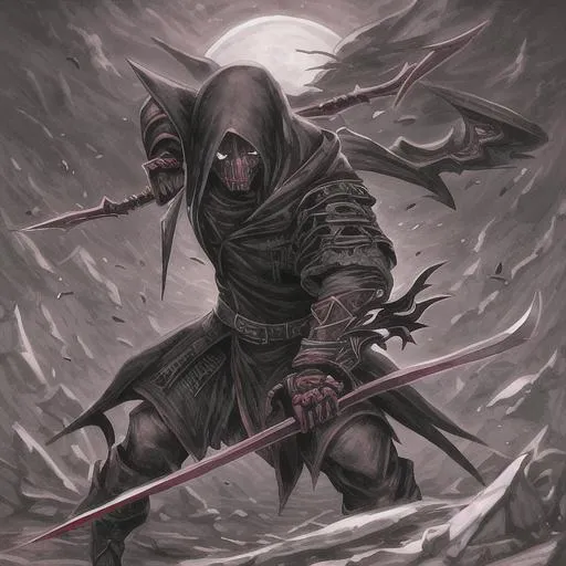 Prompt: Warrior fighting Grim Reaper