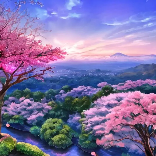 Prompt: the most beautiful scenery in japan with anime sokrates pondering