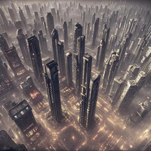 Prompt: Dystopian city