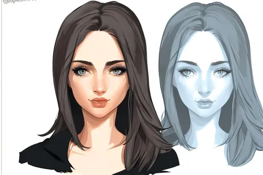 Beautiful woman cartoon portrait | OpenArt