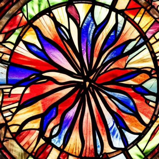 Prompt: Fireworks stained glass art