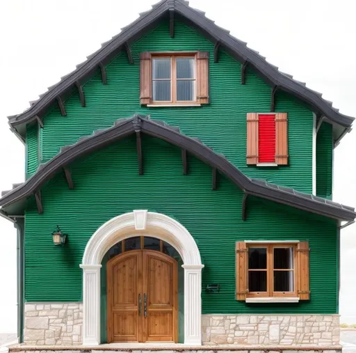 Prompt: make the house red