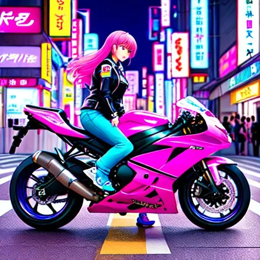 Anime girl outlet motorbike