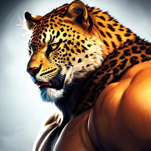 Prompt: realistic concept portrait of King wrestler from Tekken, CGI style, wear a leopard mask, unreal engine 5 , volumetric lighting and complimentary colors, beautiful detailed intricate insanely detail