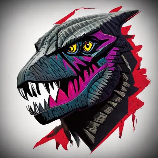 Prompt: A raptor YouTube profile picture with letters that say raptor 6745 above its head