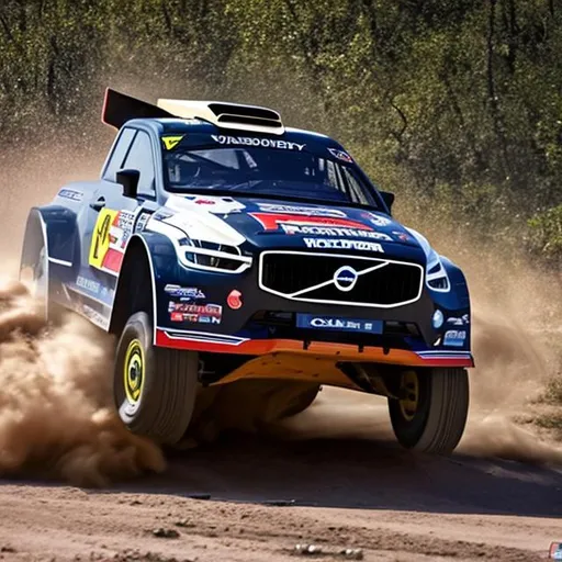 Prompt: modern Volvo pick up truck modified for rally racing, xc-40 style