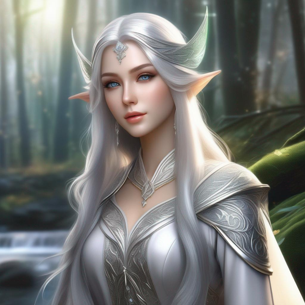 Portrait artwork for a young elf girl with shinning...