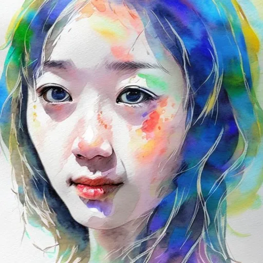 Prompt: Draw water color portrait of Open Art AI.