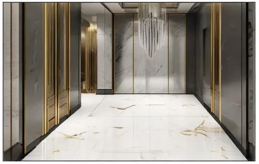 Prompt: luxurious lift lobby with chandelier
