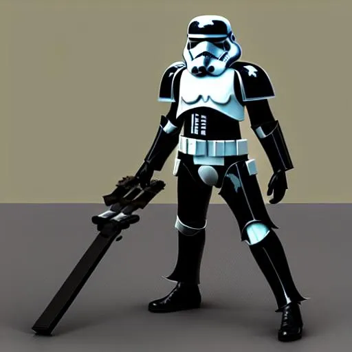 Prompt: storm trooper as a warhammer 40,000 space marine 