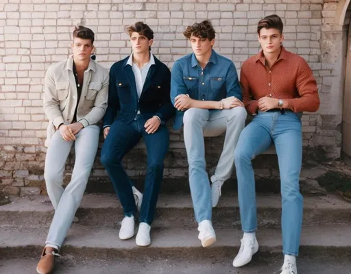 Prompt: doug dubois young men in the garden jeans (natural) cotton poignant ireland goodbye "There is no chance we will fall apart. There is no chance. There are no parts."