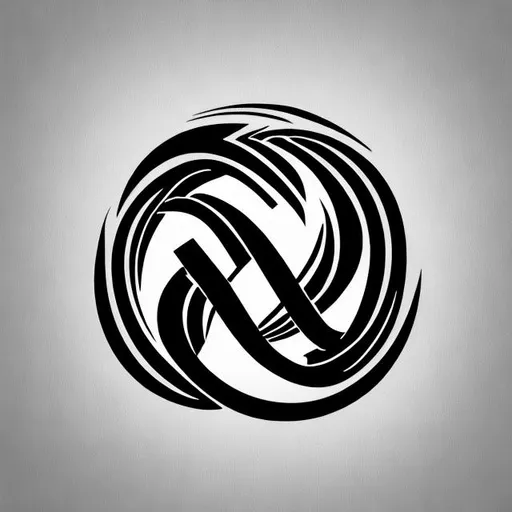 Prompt: create in black and white lines a simple circumscript logo for infinity and love