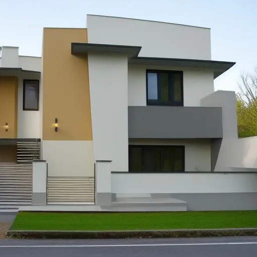 Prompt: post-modern designed house Art Deco