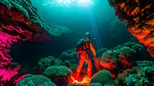 Prompt: spelunker fell down a cavern in a cave he was exploring, separated from his group and in a large open cavern. 100 feet high ceiling, how did he survive, just waking up, disheveled, lights a flair to help see his way, room illuminated from bioluminescent sea anemone like organisms covering the walls in all directions, long tentacles, cave is muddy and wet, something is lurking in the shadows, how will he get out? hyper detailed organisms, extreame intricate textures in cave, bioluminescence lighting, green and orange, hyper realistic, photorealistic, scary atmosphere, horror setting, cinematic lighting, telephoto