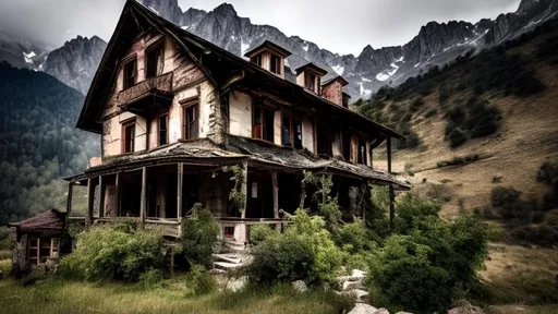 Prompt: An old house deep in the mountains 