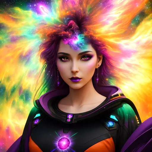 Prompt: Cosmic, Splendor, Beautiful, Vivid, cinematic, 3D, HD, {Liquid Plasma}(Melancholy Goddess) Nebula, Magenta Brown Hunter-Green Burnt-Orange Deep-Purple, mist, expansive Galactic background, hyper realistic, 8K --s98500