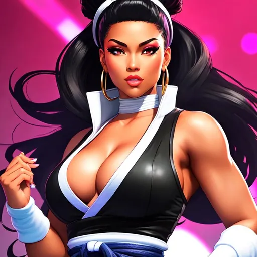 Prompt: hip hop, woman, kimberly street fighter 6