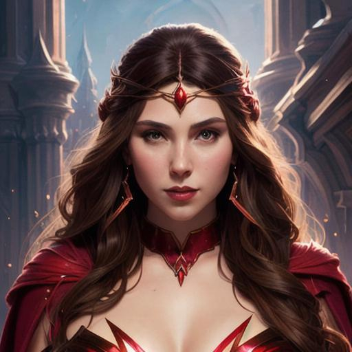 Scarlet witch , marvel, d & d, fantasy, intricate, e...