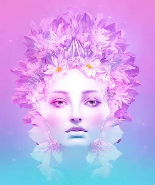 Prompt: Goddess aura portrait in flowers