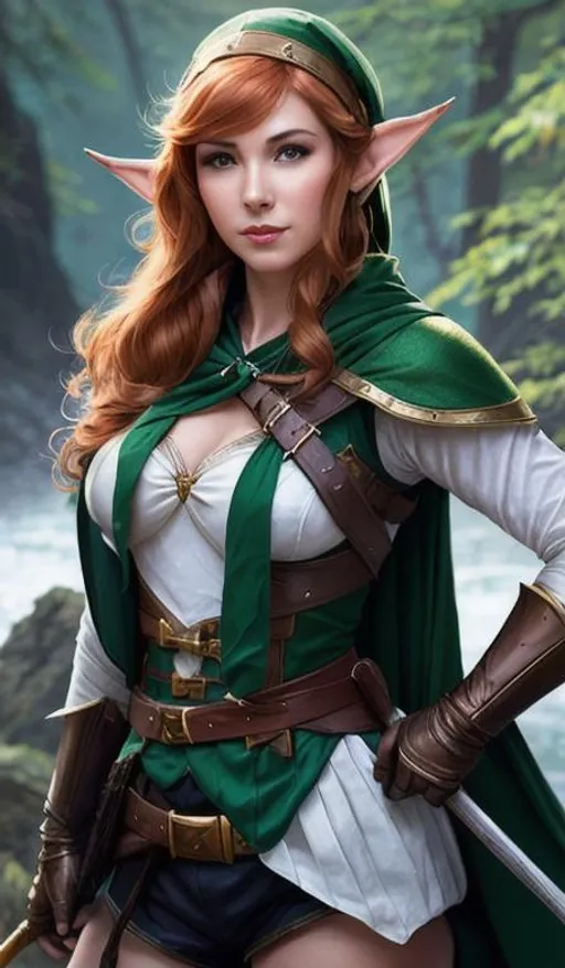 Prompt: a woman dressed as a elf poses for a picture, concept art, by Yang J, portrait of a female ranger,  robin hood, medium closeup shot, picture of a male cleric, high poly, miss fortune, artwork in the style of guweiz, closeup portrait shot, utradetailed, artgerm and gil elvgren,hyperealistic painting, elegant photorealistic, portrait retro and fantasy style, 2b, great high details, a-1 pictures, hyper real painting,Complex details, Highly contrasts, Hyperdetailed painting,8k resolution 