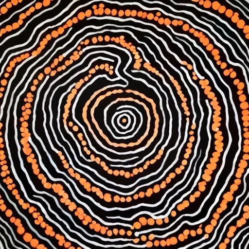 Prompt: Dot painting in aboriginal art style