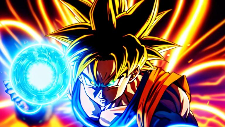 AI Art Generator: Goku with a mouth in super Saiyan