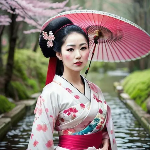 Prompt: A pretty and colorful Japanese Geisha woman with feathers, in the style of Flowers pink and scarlet red, cherry blossom trees background, realistic and hyper – detailed renderings, stefan gesell, aztec art, machine aesthetics, uhd image, dark white and turquoise, morbid, grim dark, wet, dark, very detailed, rendered in octane, wet, dense atmospheric, epic, dramatic, photorealistic, hyper ornate details, clear and sharp, only one person, only one face, Art by Stanley Artgerm Lau, Art by Genzoman, Art by Joe Madureira, Art by BlushySpicy, Art by Stjepan Sejic, Art by J Scott Campbell, Art by Guillem March, Art by Citemer Liu, Art by Kenneth Rocafort, 4k, High resolution, Comic book, Comic book character, Comic, High quality, Super high quality model, Production cinematic character rendering, Vivid, Highly detailed, Epic, Intricate, Cgsociety trending, Centered, Minidemo, Thoughtful, Intricate details, Ink cloud, Splash, Expansive, Elegant, Intricately detailed, Concept art, 8k, photo illustration by Marton Bobzert, Maximalism, Volumetric lighting, Natural light, Professional photography, calligraphy, Intricate gouache by Jean Baptiste Monge, photorealistic masterpiece by Aaron Horka and Jeremy Mann, Photorealistic, Masterpiece, 8k resolution, Ink flow, alberto seveso art, detailed gorgeous face, Perfect body proportions, super detailed art photo