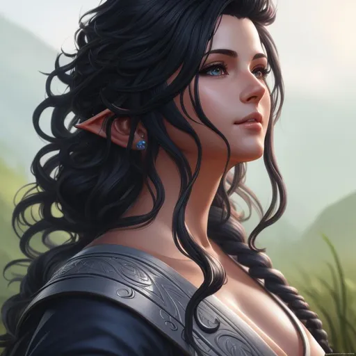 Prompt: A hyper realistic detailed Final Fantasy XIV Monk ((full body)) image of a ((beautiful woman)),  with ((black wavy hair)), balayage wild hair, highly detailed, digital painting, Trending on artstation, HD quality, ((sexy))