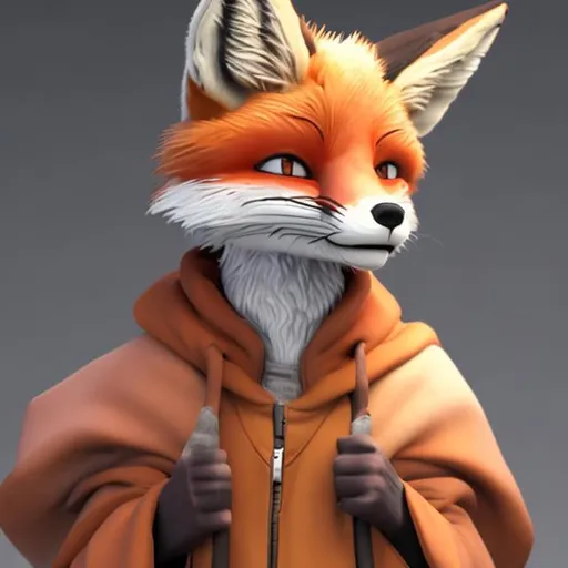 Prompt: A fox person