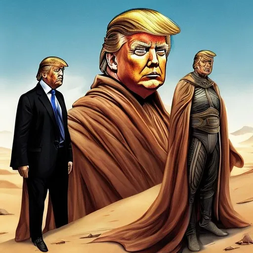 Prompt: Donald Trump as God emperor of dune