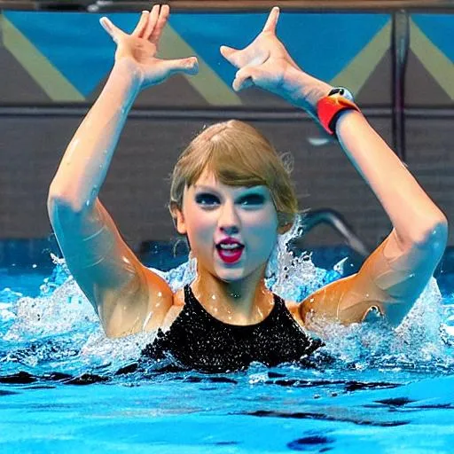 Prompt: Taylor swift as an Olympics swimmer