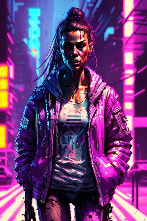 Prompt: a cyberpunk street, synthwave, dystopian, realistic,  highly detailed digital art, 