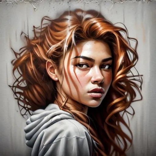 Prompt: {{{{highest quality concept art masterpiece}}}} digital drawing oil painting with {{visible textured brush strokes}}, Beautiful woman, photorealistic face, curl hair, digital painting, artstation, illustration, concept art, smooth, sharp focus, {{hyperrealistic intricate perfect red long hair}} and {{hyperrealistic perfect clear bright grey eyes}} soft skin and red blush cheeks and cute smile, epic fantasy, perfect anatomy in perfect composition approaching perfection, hyperrealistic intricate mirrored room in background, cinematic volumetric dramatic dramatic studio 3d glamour lighting, backlit backlight, 128k UHD HDR HD, professional long shot photography, unreal engine octane render trending on artstation, sharp focus, occlusion, centered, symmetry, ultimate, shadows, highlights, contrast