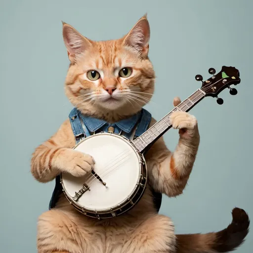 Prompt: Cat playing a banjo