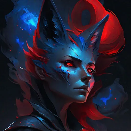 Prompt: "fox, blue and red and black, soft lighting, horror, eerie, gothic, stars, clouds, moon"
"head and shoulders portrait, 8k resolution concept art portrait by Greg Rutkowski, Artgerm, WLOP, Alphonse Mucha dynamic lighting hyperdetailed intricately detailed Splash art trending on Artstation triadic colors Unreal Engine 5 volumetric lighting"