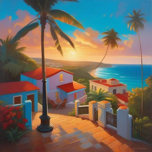 Prompt: Puerto Rico, Despacito, cartoony style, extremely detailed painting by Greg Rutkowski and by Henry Justice Ford and by Steve Henderson 