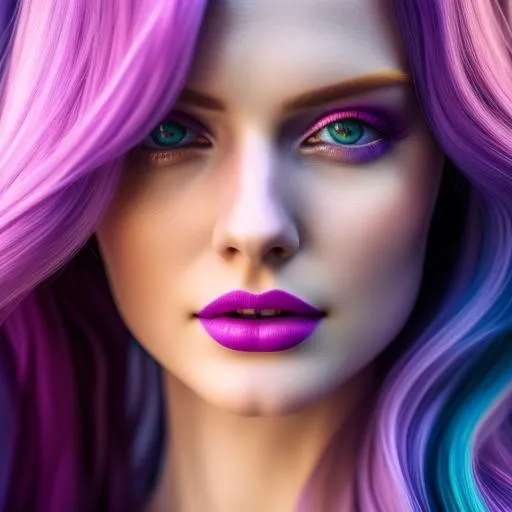 Prompt: HDR, UHD, 64k, best quality, pale skin, unrealistically, multicolored hair,  UHD, hd , 64k, , hyper realism, Very detailed, full body, hyper realism, Very detailed, female anime, slender body, in hyperrealistic detail, rainbow hair, facial closeup, heavy makeup