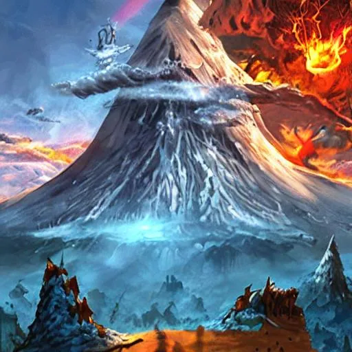 Prompt:  wizard volcano blizzard