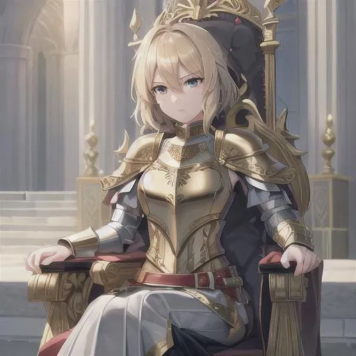 female-short-blonde-hair-royal-ornate-armor-gold