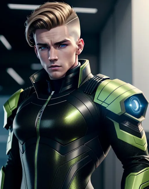 Prompt: perfect composition, {25 year old}, lean {irish man} ganger, wearing futuristic {tech shirt and future tech noble's coat}, {buzz cut dark blonde hair}, extra masculine, peak fitness, determined expression, looking at viewer, 8k eyes, detailed face, wlop, stanley artgerm lau, artstation, hd, octane render, hyperrealism intricate details, 8k, cinematic volumetric light, proportional, art trending on artstation, sharp focus, studio photo, intricate details, highly detailed, intricate artwork masterpiece, ominous, intricate, epic, trending on artstation, highly detailed, vibrant, production cinematic character render, ultra high quality model, 