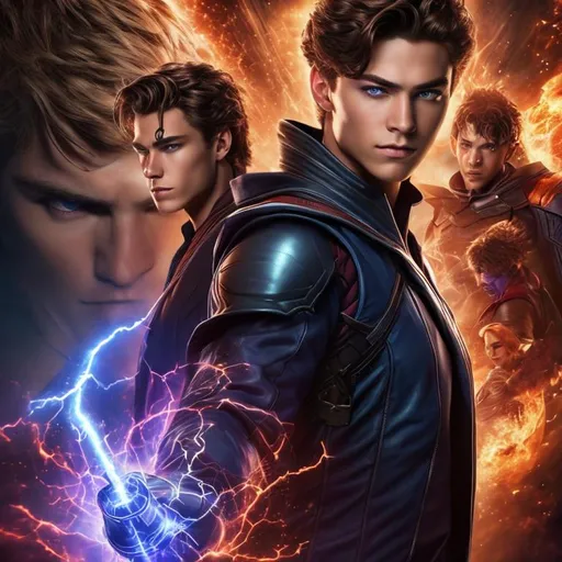 Prompt: High resolution hyperrealistic image of young avenger wiccan merged with x-man nate grey, symmetrical detailed photorealistic face, psionic powers and chaos magic, highly detailed, cinematic, uhd, hdr, 64k