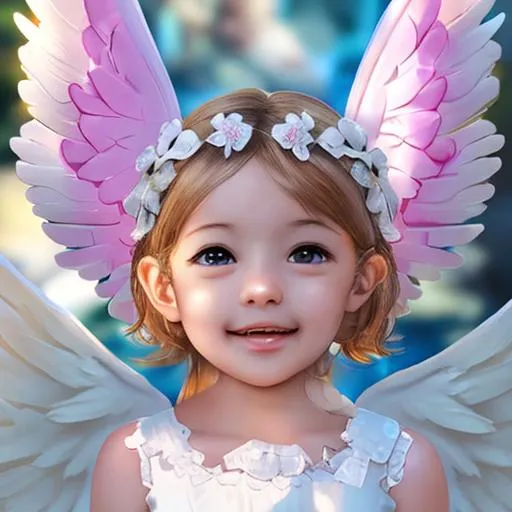 Prompt: Adorable angel, facial closeup