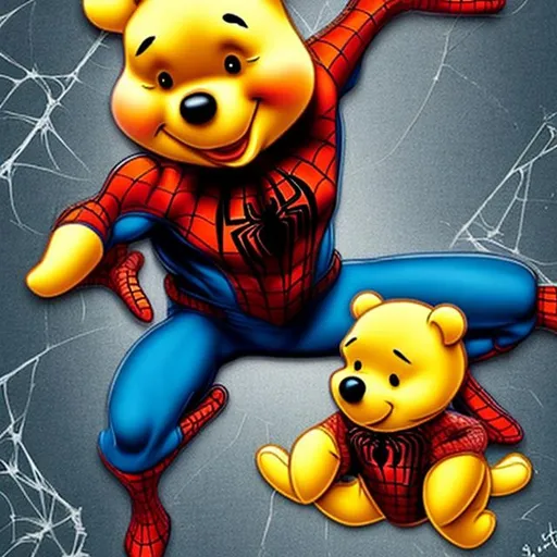 Prompt: Pooh but spiderman
