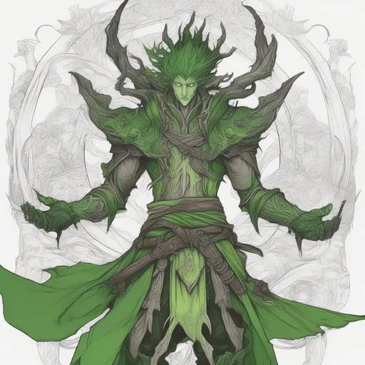 Prompt: Spriggan Green, in Coloring Book Style, best quality, masterpiece
