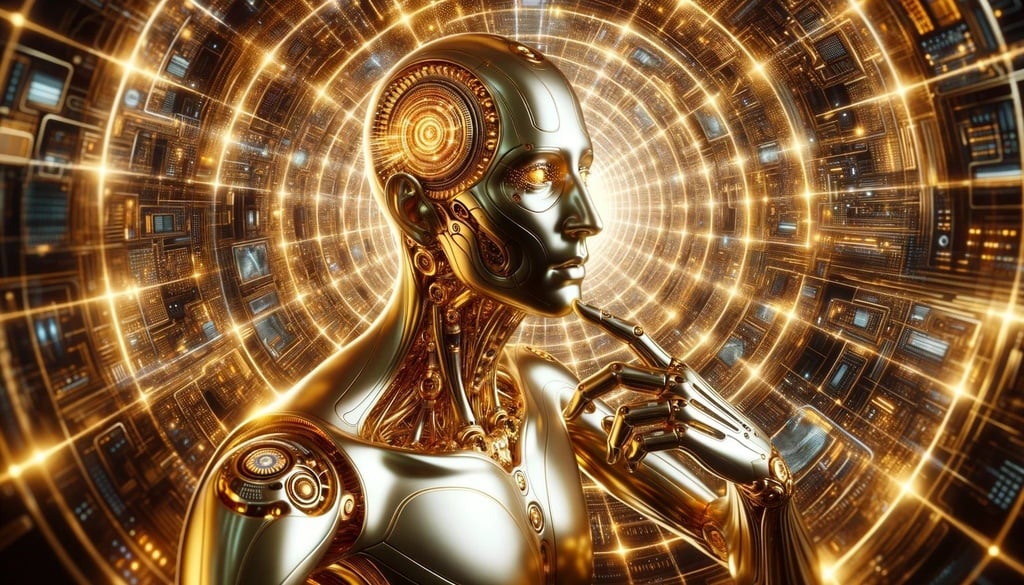 Prompt: Artificial Intelligence gold body